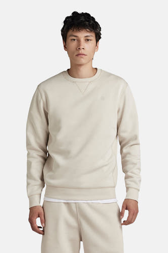 Pull écru à col rond de G-Star RAW, avec de fines coutures sur l'encolure.