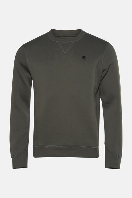 Pull-over vert de G G r RAW avec avec avec avec avec etine fine fines fines fine. logo sur la poitrine.