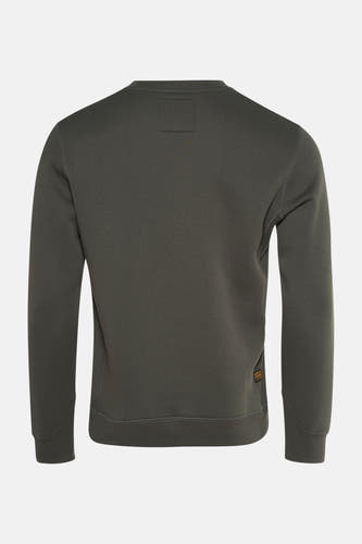 Sweater vert de G-Star RAW, avec des manches longues et un col rond, vu de l'arrière.