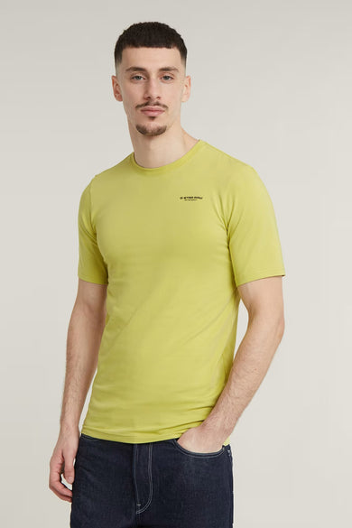 T-shirt jaune à manches courtes de G-Star RAW, vu de dos avec des jeans foncés.