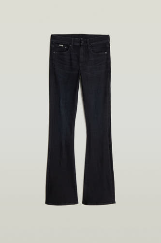 Jean flare noir G-Star RAW, avec une ceinture classique et des détails subtils.
