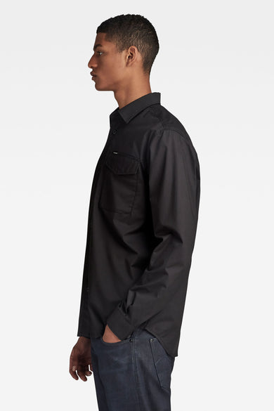 Chemise &agrave; manches longues - noir