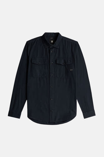 Chemise bleue à manches longues de G-Star RAW, avec deux poches poitrine et fermeture boutonnée.