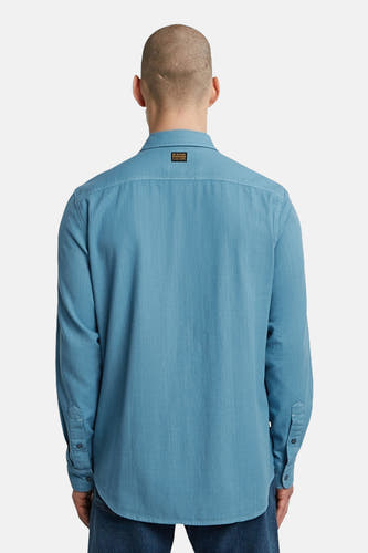Chemise bleue à manches longues de G-Star RAW, avec un petit logo de marque sur le dos.