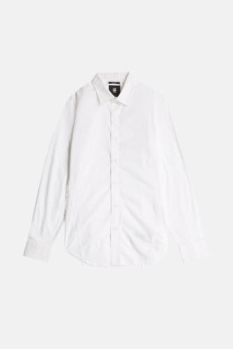 Chemise blanche à manches longues de G-Star RAW, avec collet et fermeture à boutons.