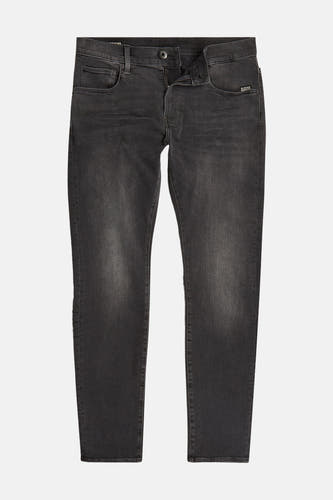 Jean skinny gris G-Star RAW, avec des poches visibles et une fermeture à glissière.