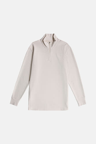 Sweater écru de G-Star RAW, avec une fermeture éclair courte et un logo subtil sur la poitrine.