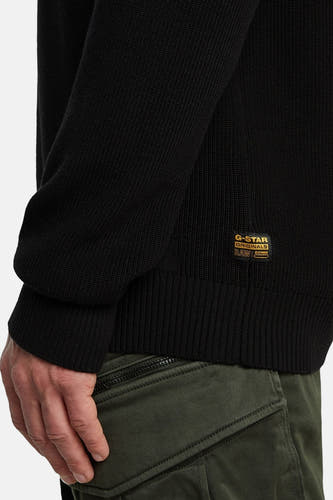 Marque G-Star RAW RAW RAW RAW avec avec r rondonde et une fine textureine finée un un tissu tricoté fin et des bordures côtelées.