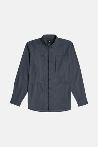 Chemise bleue à manches longues de G-Star RAW, avec col boutonné et poches brodées.