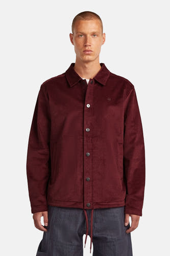 Veste rouge de G-Star RAW, avec texture en corduroy, vue de derrière.