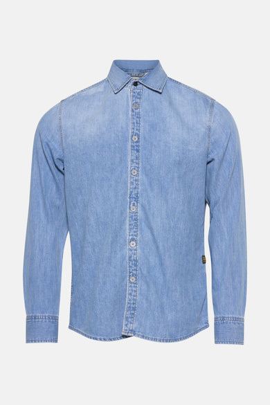 Chemise en denim bleu clair de G-Star RAW, à longues manches et col boutonné.