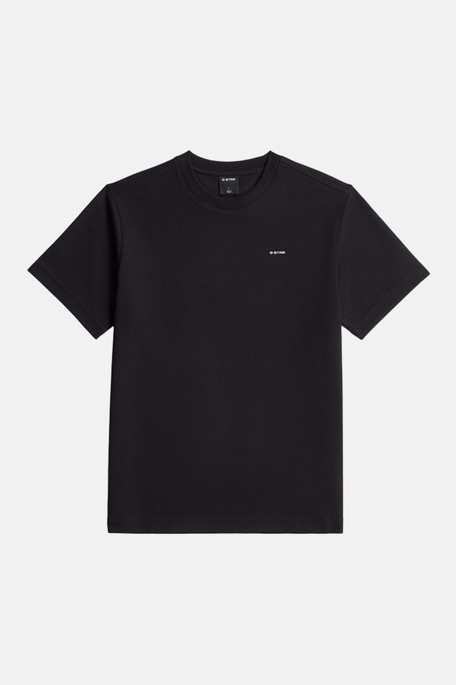 T-shirt noir à manches courtes de G-Star RAW, avec une subtile structure côtelée.