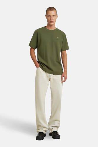 T-shirt vert à manches courtes de G-Star RAW, avec un logo discret et une coupe décontractée.