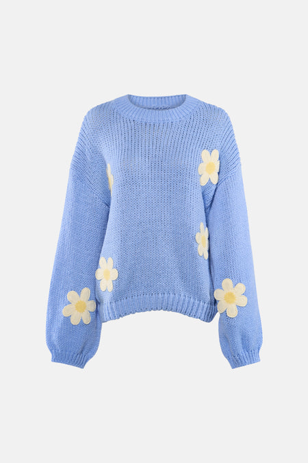 Pull à col rond - bleu