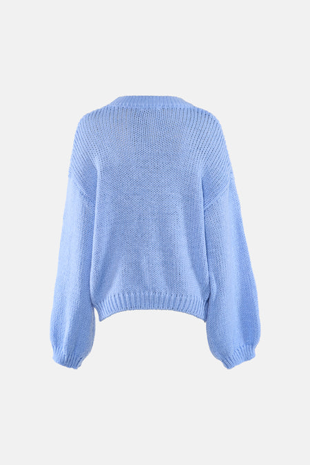 Pull à col rond - bleu