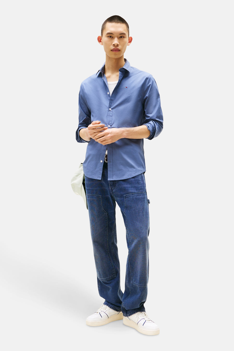 Chemise à manches longues - bleu - TOMMY JEANS