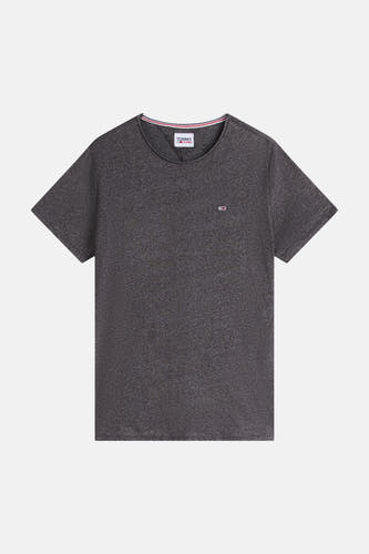 Gemêleerd donkergrijs T-shirt van TOMMY JEANS met ronde hals, korte mouwen en klein logootje op de borst.