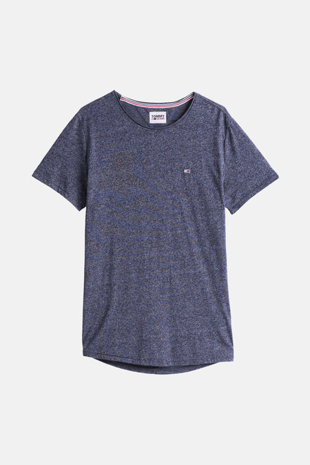 Donkerblauw Tommy Jeans T-shirt met korte mouwen.
