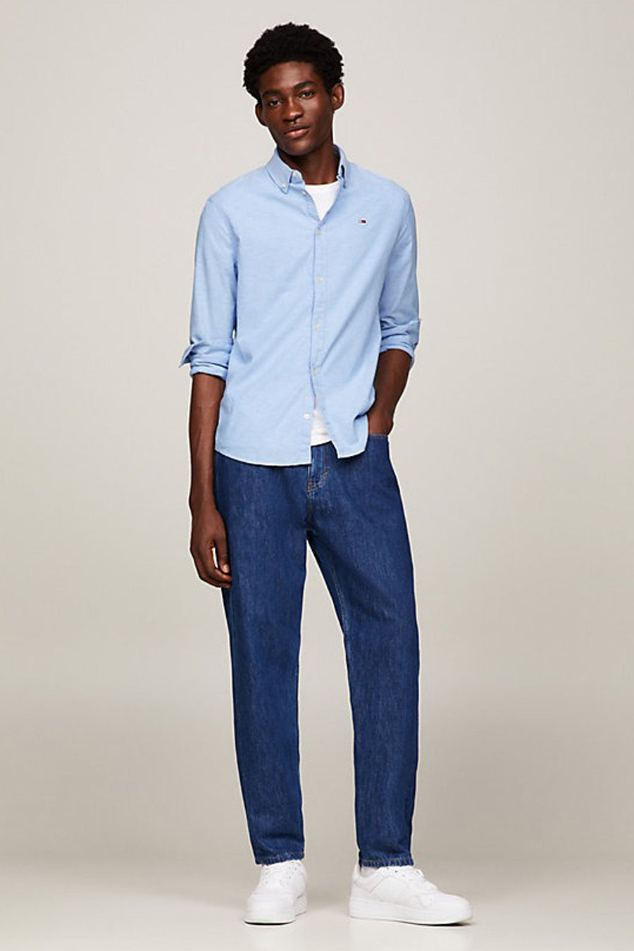 Chemise &agrave; manches longues - bleu - TOMMY JEANS