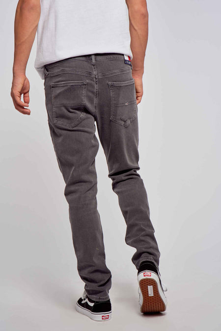 Jean &agrave; coupe carrot - gris