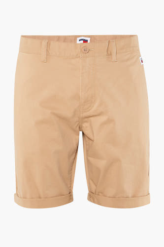 Short beige de TOMMY JEANS, avec fermeture à boutons et revers.