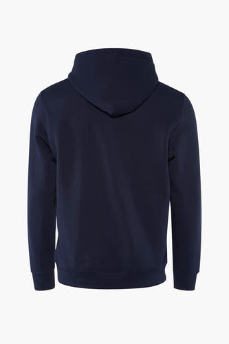 Pull-over bleu avec capuche de Tommy Jeans, vu de l'arrière.