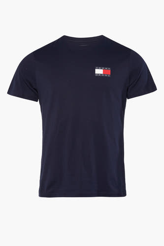 T-shirt bleu à manches courtes de TOMMY JEANS, avec logo sur la poitrine.