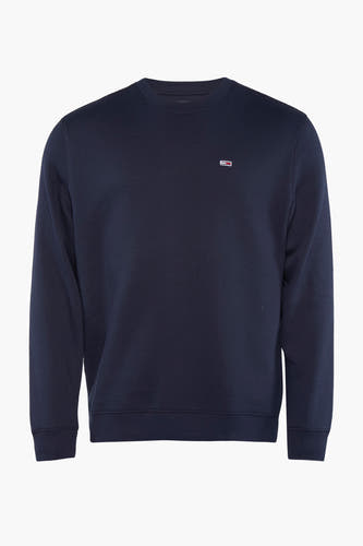 Pull-over bleu avec col rond de TOMMY JEANS, couleur unie avec petit détail logo.