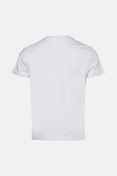 T-shirt gris à manches courtes de TOMMY JEANS, design uni, dos visible.