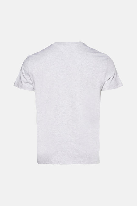 T-shirt gris à manches courtes de TOMMY JEANS, design uni, dos visible.
