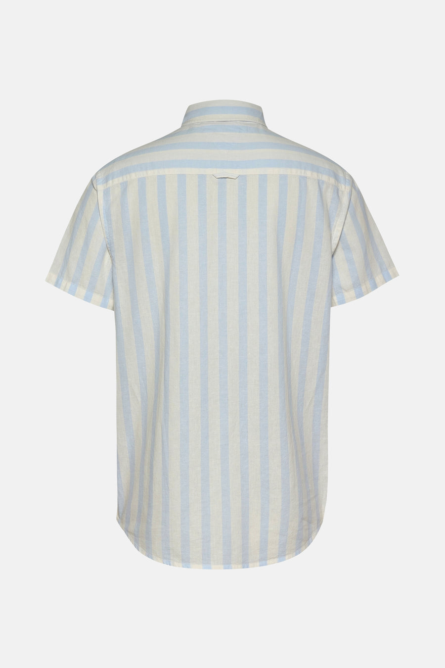 Chemise rayée bleue de TOMMY JEANS à manches courtes, vue arrière.