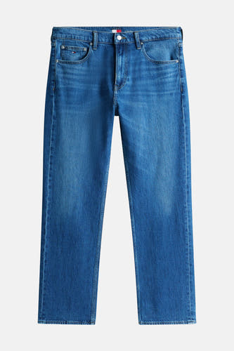 Jean droit en denim bleu foncé de TOMMY JEANS, lavage classique, jambes droites.