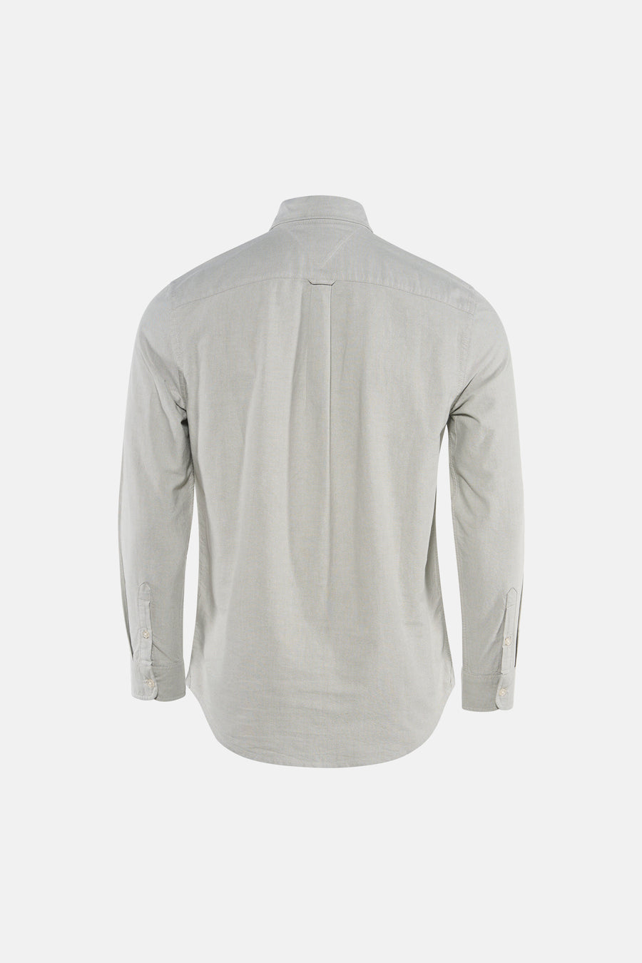 Groen overhemd met lange mouwen van TOMMY JEANS, achterzijde met centrale knoopsluiting, lichte textuur, casual fit