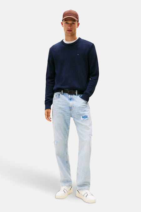 Pull à col rond - bleu