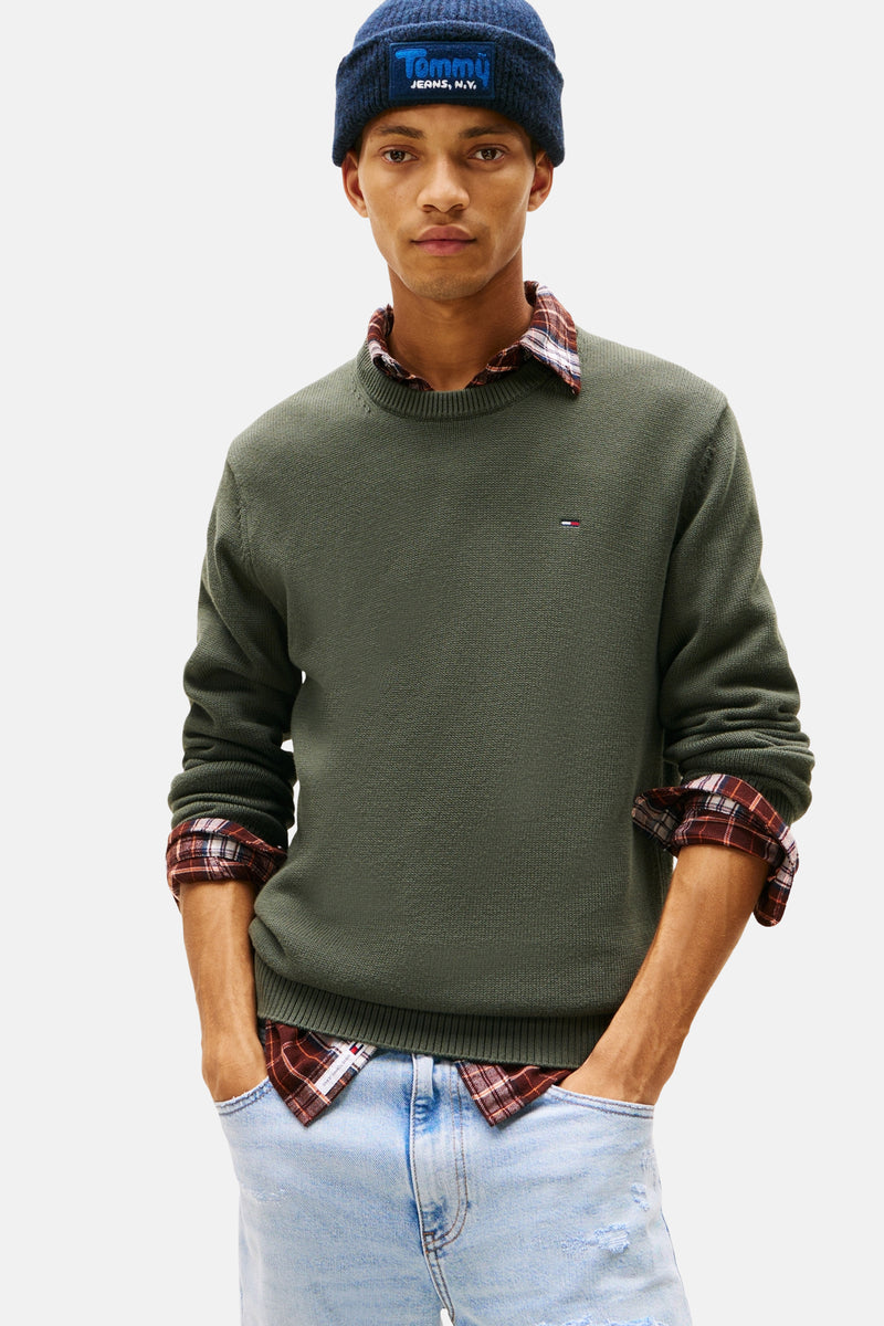 Pull à col rond - vert