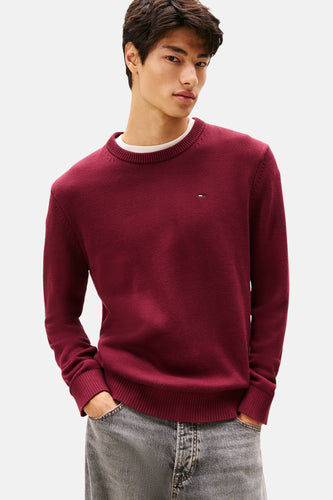Pull à col rond - Bordeaux - TOMMY JEANS