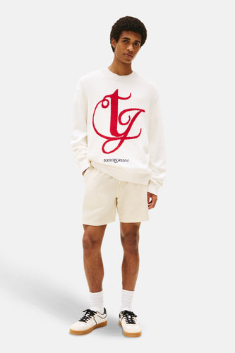 Pull à col rond - blanc - TOMMY JEANS