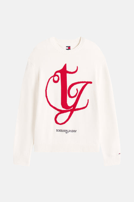 Pull à col rond - blanc