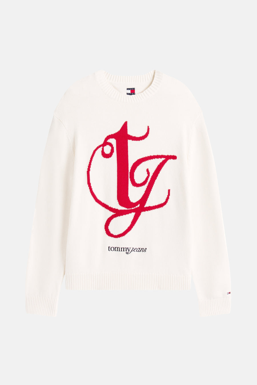 Pull à col rond - blanc - TOMMY JEANS