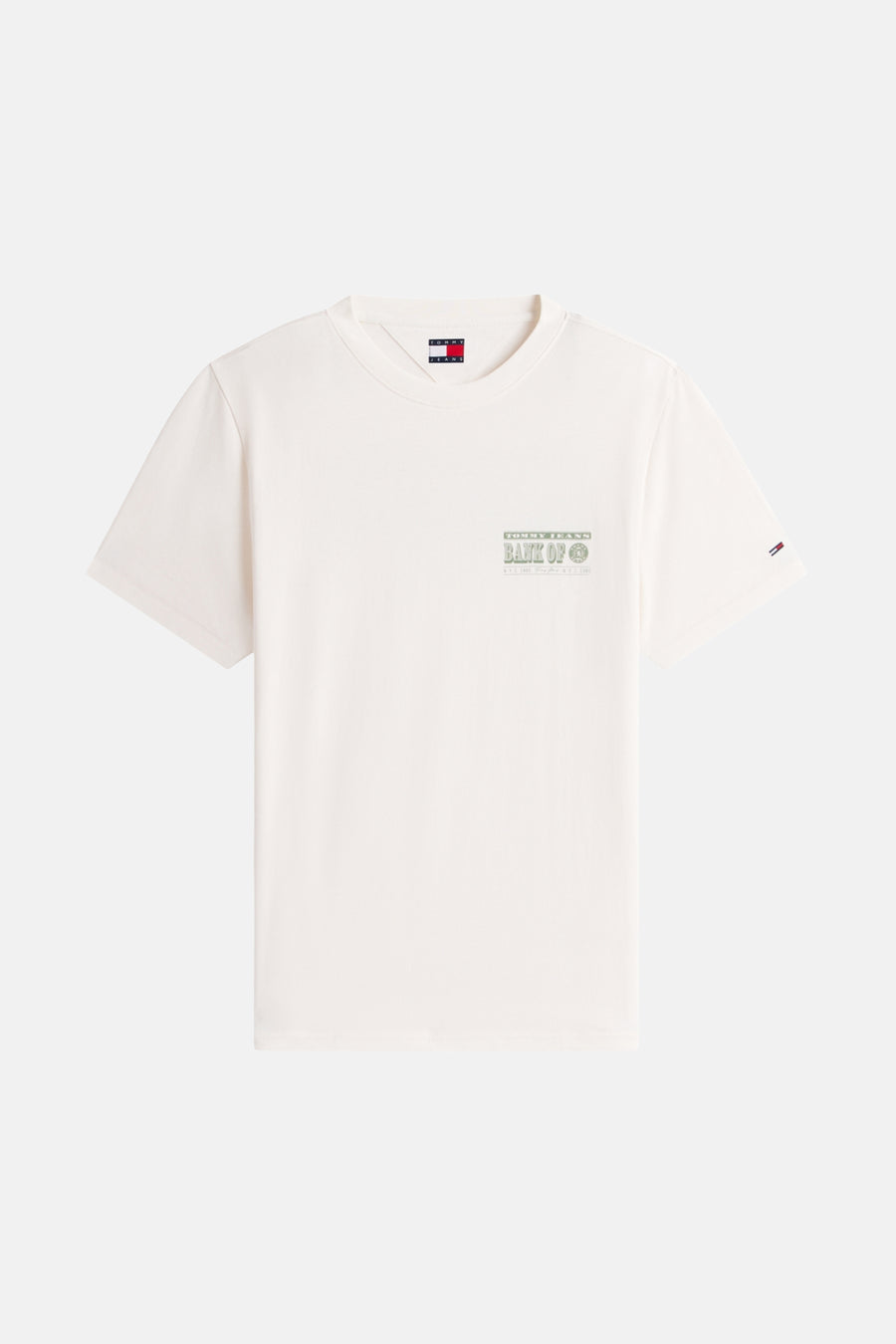 Wit Tommy Jeans T-shirt met korte mouwen.