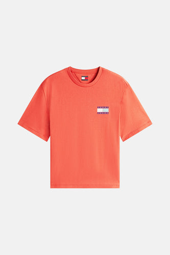 Oranje Tommy Jeans T-shirt met logo.