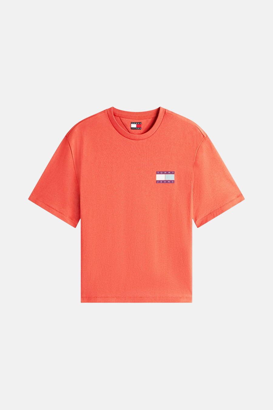 Oranje Tommy Jeans T-shirt met logo.