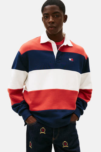 Sweater multicolore de TOMMY JEANS, avec des manches longues et un motif rayé.
