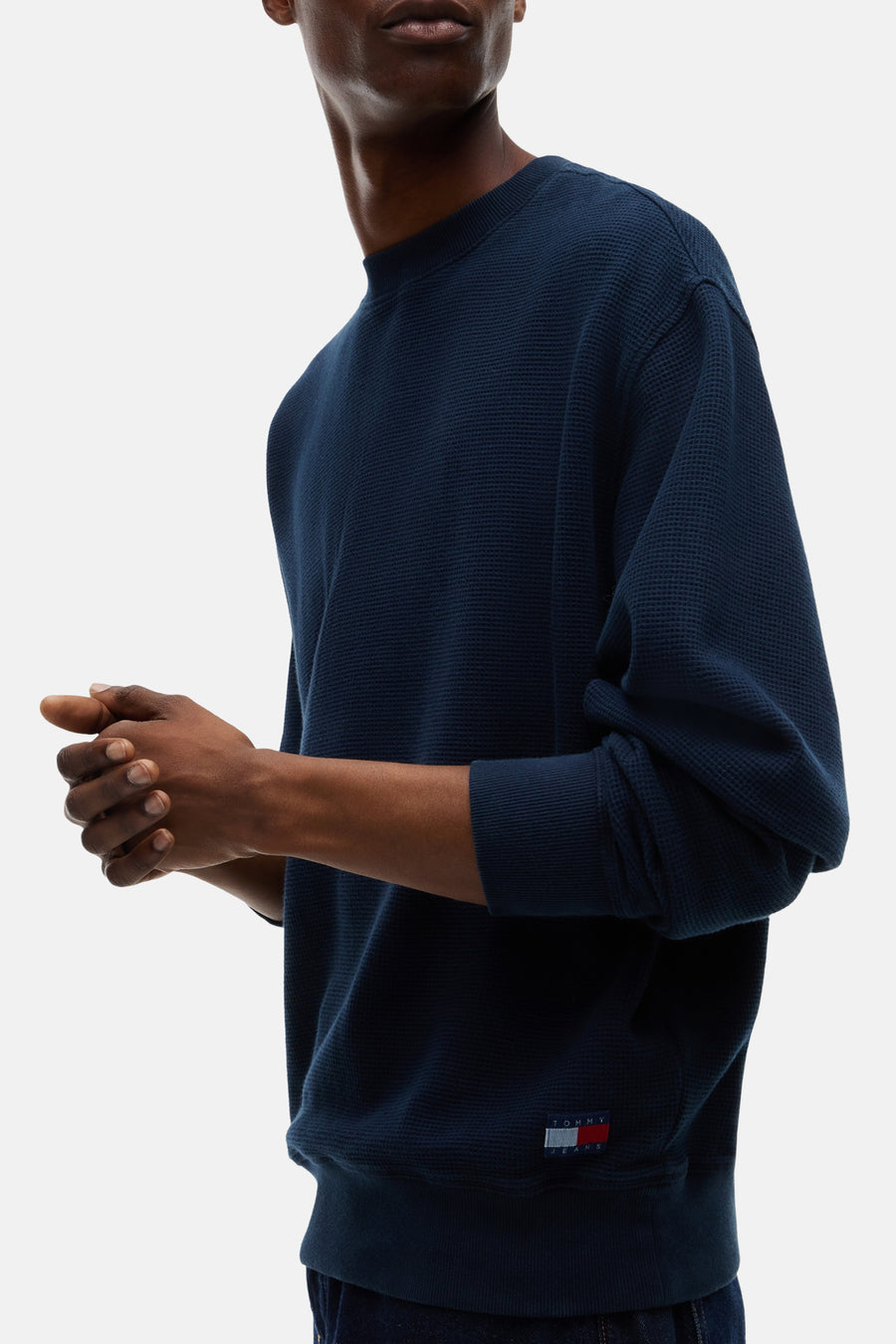 Sweat col O - bleu