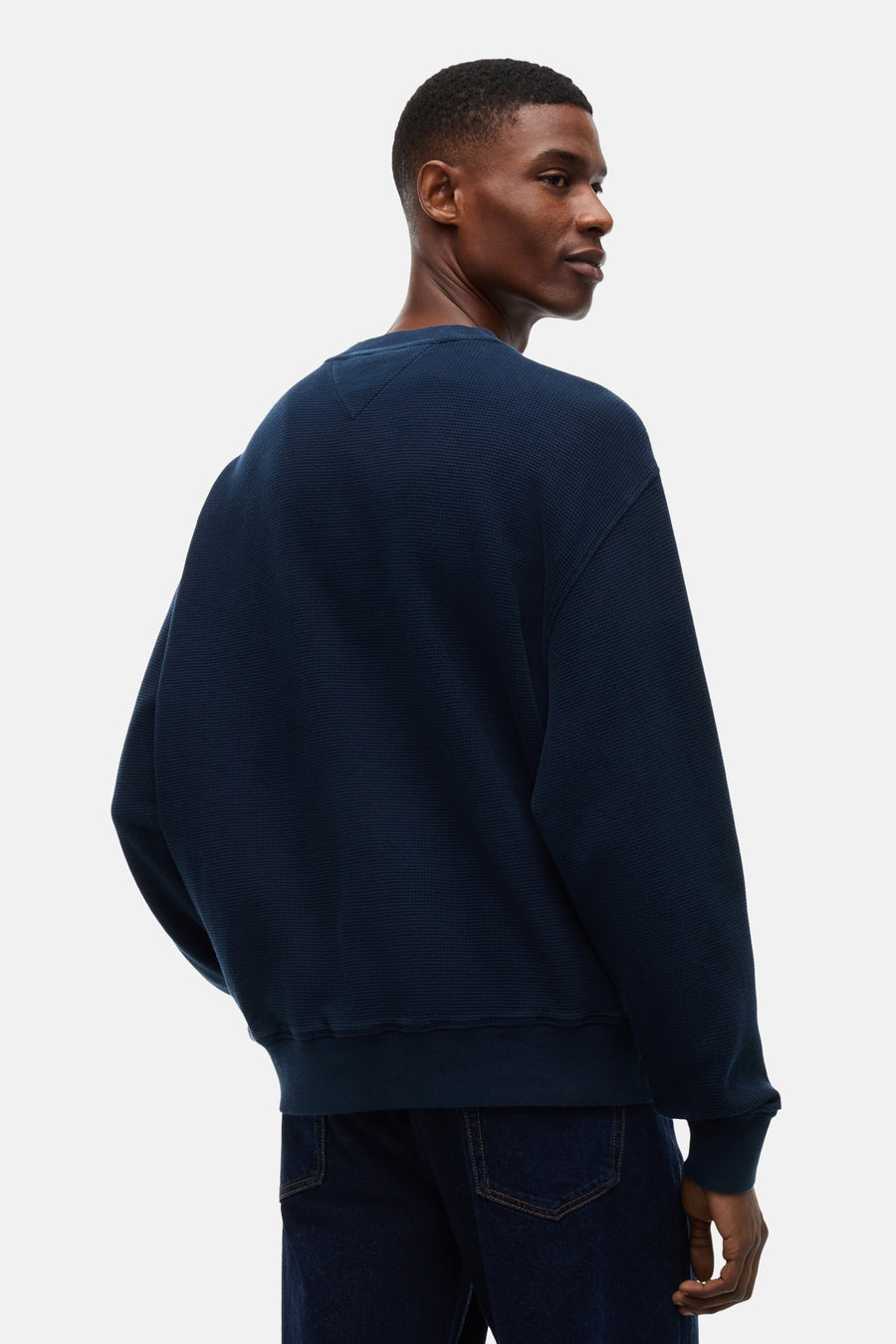 Sweat col O - bleu