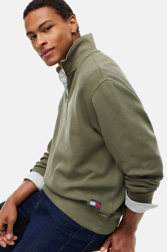 Sweat col O vert - TOMMY JEANS