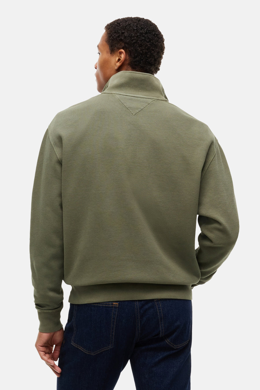 Sweat col O vert - TOMMY JEANS