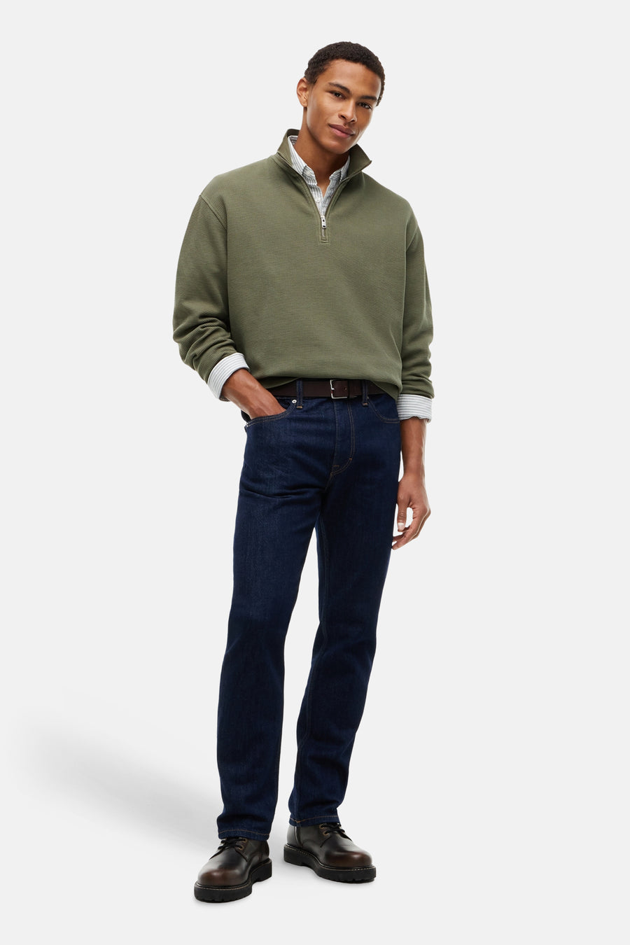 Sweat col O vert - TOMMY JEANS