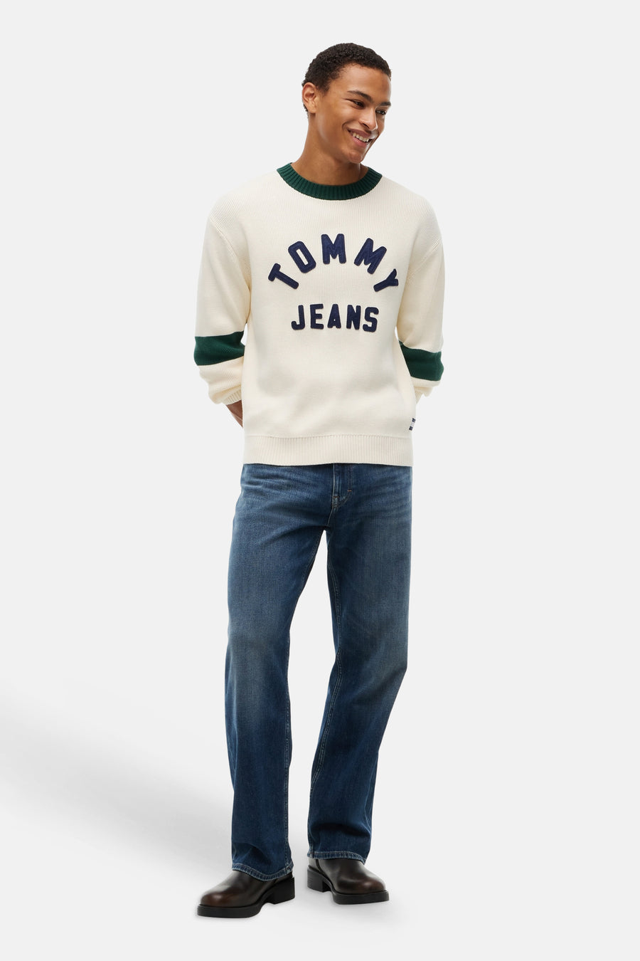 Pull col O beige - TOMMY JEANS
