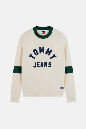 Pull col O beige - TOMMY JEANS
